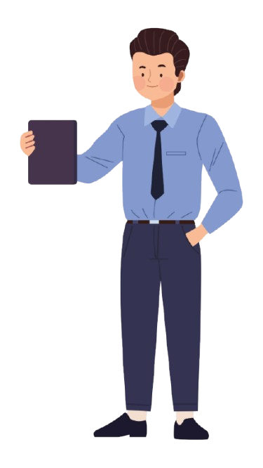 illustration of man with certificate